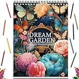 Adult Coloring Book for Women, Coloring Books for Adults Relaxation, Spiral Bound Adult Coloring Book for Women Relaxation Page One Sided Design,Thick Paper Non-Bleed, Mindfulness Gifts Arts and Crafts to Relax, Anxiety and Depression, 30 Pages of DREAM GARDEN