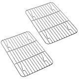 P&P CHEF Cooling Baking Rack Pack of 2, Stainless Steel Cooling Racks for Cooking Baking Roasting Grilling Drying, Dense Wires & Smooth Edge, Easy to clean, Silver, 8.6" x 6.2"