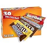 M&M'S, SNICKERS, 3 MUSKETEERS, SKITTLES & STARBURST Variety Pack Full Size Bulk Candy Assortment, 56.11 oz, 30 Count