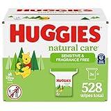 Huggies Natural Care Sensitive Baby Wipes, Unscented, Hypoallergenic, 99% Purified Water, 3 Refill Packs (528 Wipes Total)