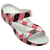 DAWGS Women's Loudmouth Z Sandals - Pink and Black Tile