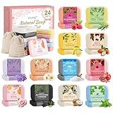 24 Pack Natural Bar Soap Gifts with Olive Extract, Bulk Gifts for Christmas Gifts, Thank You Gifts for Women, Bridal Wedding Favors for Guests, Stocking Stuffers for Teen Girls, Travel Size Soap Bar
