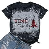 Christmas Buffalo Plaid Shirt Womens It's The Most Wonderful Time of The Year Shirt Merry Christmas Short Sleeve Shirt