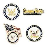 PinMart Officially Licensed U.S. Navy Veteran Lapel Pin Set– United States Navy Military Emblem Pin – Gold or Nickel Plated Enamel Brooch with Secure Clutch Back
