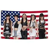 Generic New Music Group Jeans American Flag 3x5 Feet Home Decoration Funny Flag Bedroom Living Room College Dormitory Headboard Background Outdoor Decoration, red