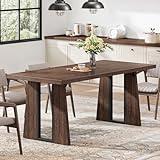 DWVO Rectangle Dining Table for 6-8 People 70.86 Inch Large Dining Room Table Wooden Dinner Table with Heavy Duty Legs for Kitchen Apartment Restaurant Walnut