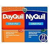 Vicks DayQuil & NyQuil Co-Pack, Cold & Flu Medicine, Powerful Multi-Symptom Daytime & Nighttime Relief for Headache, Fever, Sore Throat, Minor Aches & Pains, & Cough, 72ct