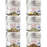 Italian Seasoning Gift Set - Tastes of Italy - Artisanal Spice Blends Six Pack - Non GMO, All Natural, Small Batch - Made By Hand in USA - Gustus Vitae - #488