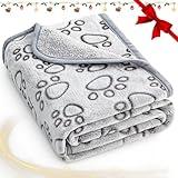 Stuffed® Premium Soft Dog Blanket Washable, 40"x32" Cat Blanket for Indoor Cats Large Medium Small Dog Gifts (Grey)