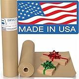 Bryco Goods 18" x 1,200" Brown Kraft Packing Paper - Versatile for Different Arts and Crafts Projects - Pin Up Your Work Or School Notes - Create Vision Board for Your Bedroom - Everything in A Roll