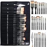 Nicpro 26pcs Paint Brush Set, Professional Paintbrushes with Palette Knife, Craft Paint Brushes for Acrylic Painting, Oil, Watercolor, Gouache & Canvas, Drawing & Art Supplies for Adults, Kids Artists