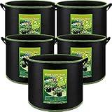 NACHLYNN 5-Pack 10 Gallon Grow Bags with Handles Thickened Nonwoven Fabric Pots Heavy Duty Aeration Fabric Pots Plant or Fruits Flowers Plant