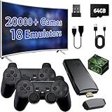 ZeroStory Upgrade Wireless Retro Game Console Stick, Retro Video Game Console Stick Built in 20000+ Games with 18 Emulators, 4K HDMI Output with 2 2.4G Wireless Controllers (64GB Memory Card)