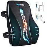 Lumbar Support Pillow for Office Chair Car Back Support Pillow, Memory Foam Gaming Chair Desk Chair Back Cushion for Lower Back Pain Relief, Ergonomic Back Rest with Double Adjustable Straps