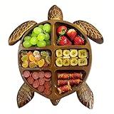 Turtle Charcuterie Platter, Ocean Themed Cheese Bread Board, Novelty Unique Serving Tray Board for Cheese Meats Fruit, Kraken Design Wood Serving Tray, Unique Gift for Seafood Lovers