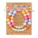 Lydow 1st Grade First Day of School Bracelets Mommy and Me Matching Set for 2 Kindergarten Preschool Pre K Prek 2nd Second Bracelet Mother Mom Daughter Mama Mini Jewelry Gifts