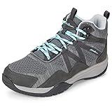 Eddie Bauer Klamath Mid Women's Hiking Sneaker | Water Resistant Lightweight Mountain Hiking Sneakers for Women | Ladies All Weather Outdoor Ankle Height Hiker Dark Grey