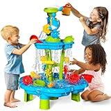 CozyBomB™ Water Table for Toddlers 3-5 | Outdoor Toys Water Play Table, Magnetic Fishing Toy Game, Summer Splash Pond Showers Sand Activity, Sensory Party Birthday Gift Kids Ages 4-8 9-12 (2-Tiers)
