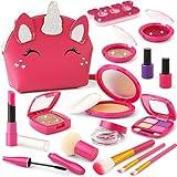 Toddler Pretend Makeup Kit for Girls, Play Makeup Set for Kids 3-5 4-6, Fake Make up Toy with Unicorn Purse, Toddler Girl Toys for 3 4 5 6 7 Year Old