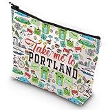 G2TUP Portland Oregon Travel Cosmetic Bag Portland Landmarks Souvenirs Gift Take Me To Portland Zipper Pouch Bag Portland Merch (Take Me To Portland)
