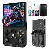 2025 New R36MAX Retro Handheld Game Console, 4.0 Inch IPS Screen Retro Gaming Console, Linux System, 4000mAh Battery Portable Pocket Mini Arcade, Built-in 64G, Black