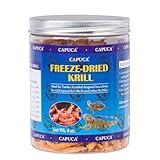 capuca Freeze Dried Krill Turtle Food - Dried Shrimp High Protein Jumbo Shrimp Fish Food for Aquatic Turtle Beard Dragon Tropical Fish Amphibians Other Reptiles（4 OZ）