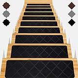 Stair Treads for Wooden Steps 15pcs - 8x30in Carpet Stairs Runner Indoor Non-Slip Stair Mats for Kids Elders and Pets