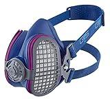 GVS SPR457 Elipse P100 Dust Half Mask Respirator with replaceable and reusable filters included, blue, m/l size