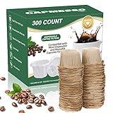 CAPMESSO Disposable Coffee Paper Filters Replacement Kerig Filter Compatible with Reusable Single Serve Pods Keurig Coffee Maker-300 Count (Natural)