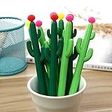 Aimyoo Pack of 30 Cactus Shaped Ballpoint Black 0.5mm Gel Ink Rollerball Pen for School Home Office