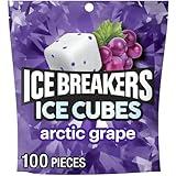 ICE BREAKERS Ice Cubes Arctic Grape Flavored Sugar Free Chewing Gum Pouch, 8.11 oz (100 Pieces)