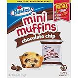 Hostess Mini Muffins - Chocolate Chip - One Box of 20 Muffins - 8oz