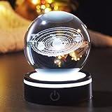 3D Solar System Crystal Ball Night Light-Space Model Astronomy Gift for Christmas,Birthdays,Kids Room Decor-Astronomy Lamp for Adults & Children,Planets Multicolor Universe Globe Science Astrophysics