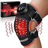 ROMISA Red Light Therapy Knee Brace Vibration Knee Massage for Pain Relief, 660nm&850nm Rechargeable Near Infrared Light Therapy Device for Knee/Elbow/Shoulder Faster Recovery for Cordless Use