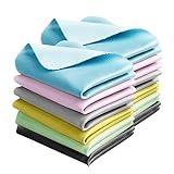 12 Pack Microfiber Cleaning Cloths Color Glasses Cloth Lens Wipes Cloth for Lenses, Screens, Cameras, Eyeglasses 6"x7"