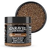 Smoked Bacon Salt - Bacon Seasoning Great for Cooking or as a Finishing Salt - Alderwood Smoked Sea Salt - 4 oz. Stackable Jar - Caravel Gourmet