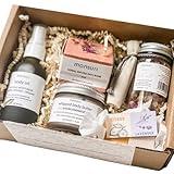 Self Care Gift Basket for Mom: New Mommy Care Package Pampering Gift Set with Bath Accessories and Natural Skincare Products. Our Spa Day Kit for Women is the ideal Birthday Gift Basket for her.