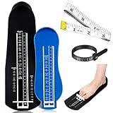 Weewooday 2 Pcs Foot Measurement Devices Shoes Size Measuring Devices with Tape and Ring Sizer, US Size(Blue,Classic)