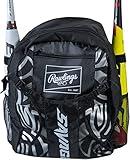 Rawlings | SAVAGE Backpack Equipment Bag | T-Ball / Baseball / Softball | Black