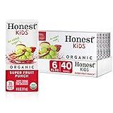 Honest Kids Super Fruit Punch, Organic Juice Drink, 6 Fl oz Juice Boxes, 6 Fl Oz (Pack of 40)