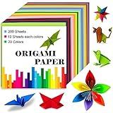 Origami Paper Double Sided Color 200 Sheets,6x6 inch 20 Colors,Origami Paper kit for kids Ages 5-8 8-12,Colored Paper Kit Gifts for Beginners (Colorful)