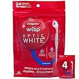 Colgate Optic White Wisp Disposable Mini Toothbrush, Cool Mint 24 Count (Pack of 4)