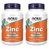 Now Foods, (2 Pack) Zinc, 50 mg, 250 Count (Pack of 2)