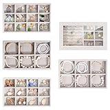 ProCase Jewelry Organizer Tray Jewelry Storage Box, Stackable Velvet Jewelry Drawer Organizer Inserts Earring Holder for Stud Earring Necklace Rings Bracelet -Grey, 5 Layers, Small