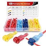 Nilight - 50004R 120 Pcs/60 Pairs Quick Splice Wire Terminals T-Tap Self-stripping with Nylon Fully Insulated Male Quick Disconnects Kit, 2 Years Warranty