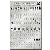 Kitchen Conversion Chart Magnet for Refrigerator, Stainless Steel Baking Ingredients Measurements for Baker, Vintage Kitchen Accessories Gadgets