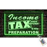 190176 Income Tax Preparation Easily File Federal and State Office Service Display LED Light Neon Sign (12" X 8", 16 Colors By Remote)