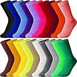 Giugu 20 Pairs Women's Solid Color Crew Socks Colorful Lightweight Dress Sock for Women Girls, Medium, Multicolor