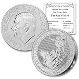 2025-1 oz British Silver Britannia Coin Brilliant Uncirculated with Certificate of Authenticity £2 Seller BU