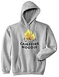 Campfire Hoodie Funny Happy Camper Summer Camping Outdoor Hooded Sweatshirt Funny Sweater Cool Camping Pullover Novelty Sweatshirt Light Grey 3XL